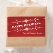 Red-gepantserde kerkbordfeestlabels etiket (Insitu)