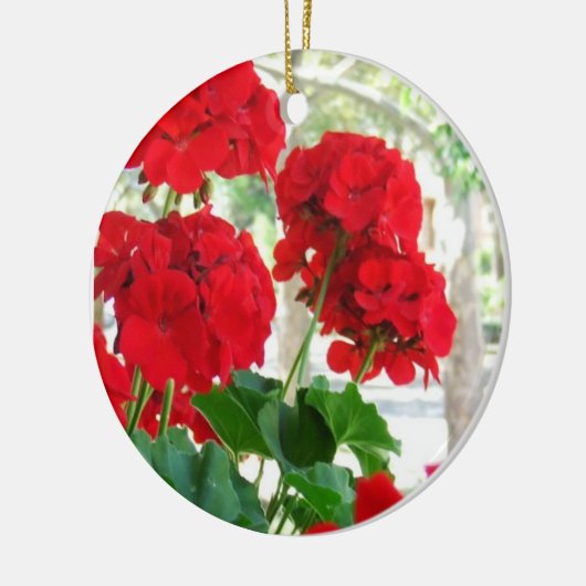 Red Geraniums Flower Ornament (Links)