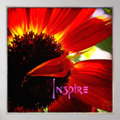Red Gerber Daisy Closeup Foto Bold Modern Inspire Poster (Voorkant)