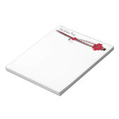 Red Gerber Daisy en Filigree Sjabloon Notitieblok (Gedraaid)