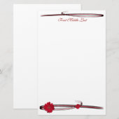 Red Gerber Daisy Flower Photography Flourish Briefpapier (Voorkant / Achterkant)