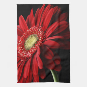 Red Gerber Daisy Kitchen Towel Theedoek