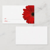 Red Gerber Daisy Mariage Cartes de Place (Devant / Derrière)