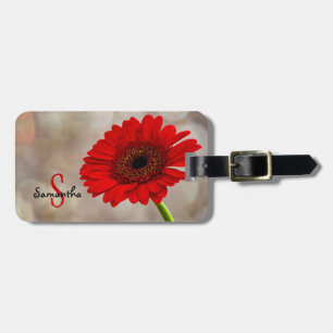 Red Gerbera Bagagelabel
