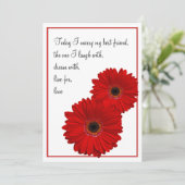 Red Gerbera Daisy Faire-part de mariage (Debout devant)