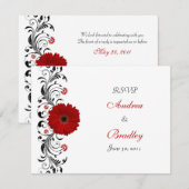 Red Gerbera Daisy Floral Response Kaart (Voorkant / Achterkant)