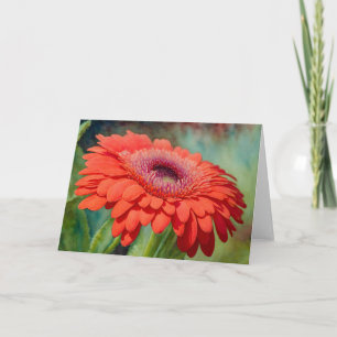 Red Gerbera Daisy Flower Art Note Kaart