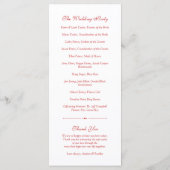 Red Gerbera Daisy Flower Programme de mariage blan (Dos)