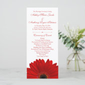 Red Gerbera Daisy Flower Programme de mariage blan (Debout devant)
