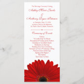 Red Gerbera Daisy Flower Programme de mariage blan (Devant)
