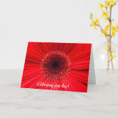 Red Gerbera Daisy Kaart (Gele Bloem)