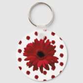 Red Gerbera Daisy Moederdag Sleutelhanger (Voorkant)
