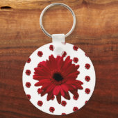 Red Gerbera Daisy Moederdag Sleutelhanger (Voorkant)