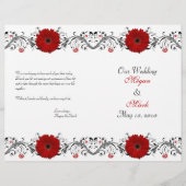 Red Gerbera Daisy Programme de mariage floral (Devant)