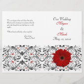 Red Gerbera Daisy Programme de mariage floral (Devant)