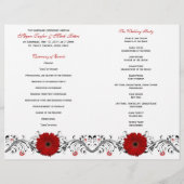 Red Gerbera Daisy Programme de mariage floral (Dos)
