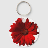 Red Gerbera Daisy Sleutelhanger (Voorkant)