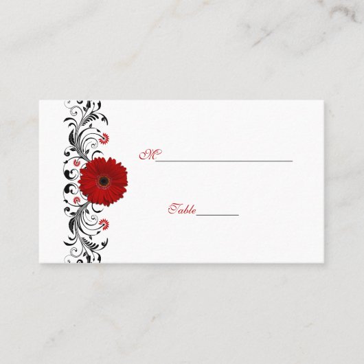 Red Gerbera Daisy Special Occasion Place Card Plaatskaartje (Voorkant)