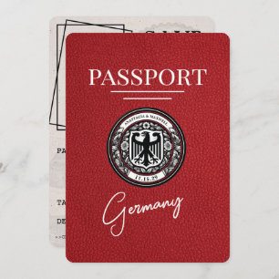 Red Germany Passport Bewaar de datum Save The Date