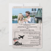 Red Germany Passport Wedding Invitation Kaart (Voorkant)