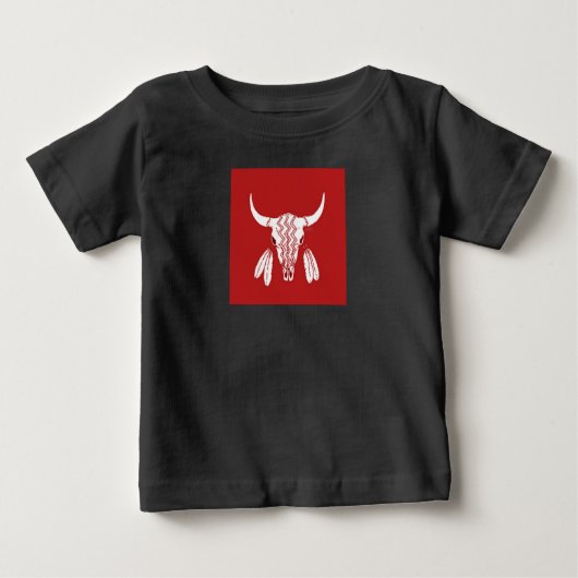Red Ghost Dance Buffalo baby zwart T-shirt (Voorkant)