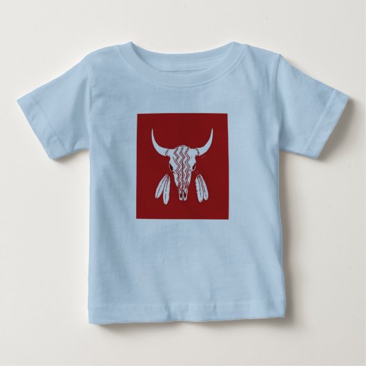 Red Ghost Dance Buffalo babyblauw T-shirt (Voorkant)