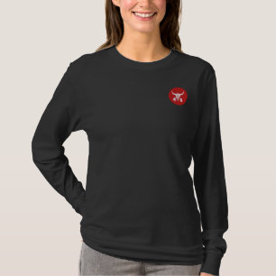 Red Ghost Dance Buffalo cirkel zwart lange mouw T-shirt