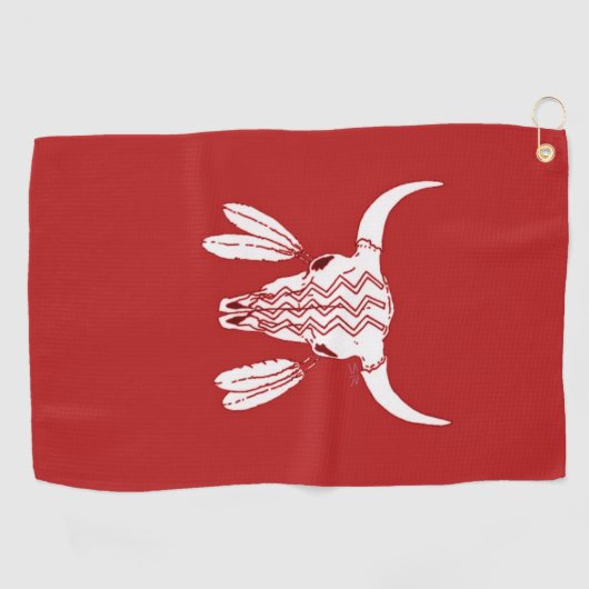 Red Ghost Dance Buffalo golfhanddoek (Horizontaal)