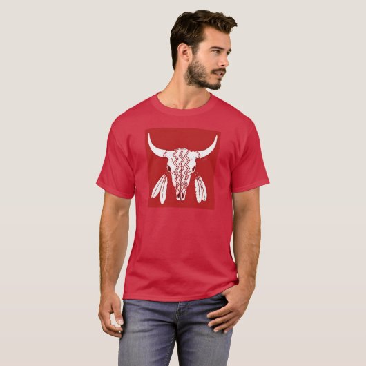 Red Ghost Dance Buffalo kardinaal T-shirt (Voorkant volledig)