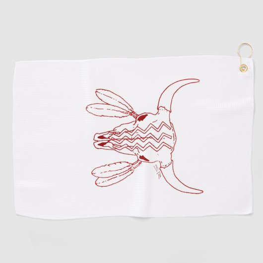 Red Ghost Dance Buffalo ligne blanche serviette de (Horizontal)