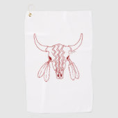 Red Ghost Dance Buffalo ligne blanche serviette de (Devant)