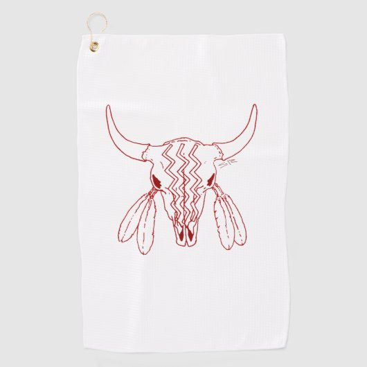 Red Ghost Dance Buffalo ligne blanche serviette de (Devant)
