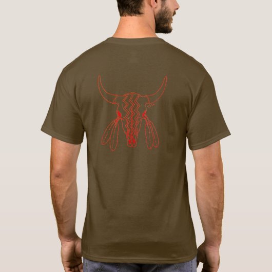 Red Ghost Dance Buffalo ligne de t-shirt marron do (Dos)