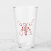 Red Ghost Dance Buffalo ligne en verre (Devant)