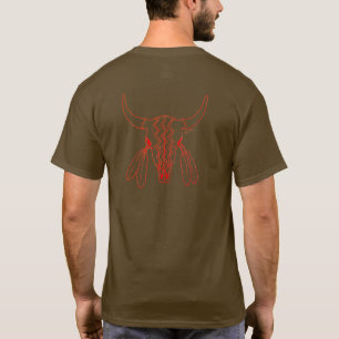 Red Ghost Dance Buffalo lijn bruin T-shirt terug
