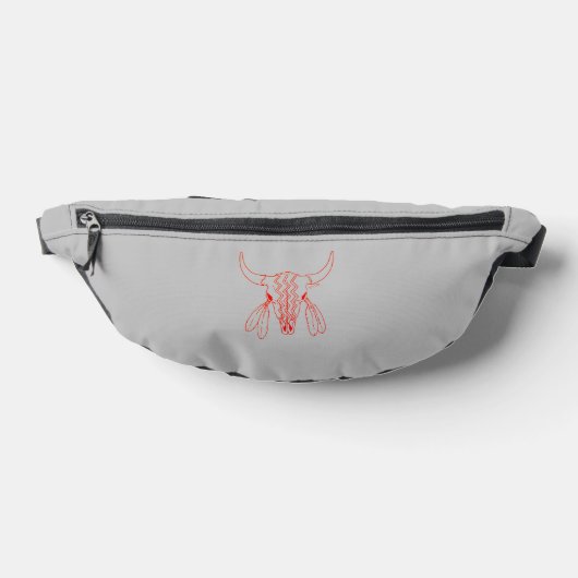 Red Ghost Dance Buffalo line gray fanny pack (Poser)