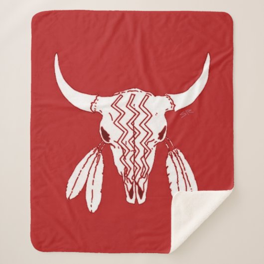 Red Ghost Dance Buffalo medium sherpa deken (Voorkant)