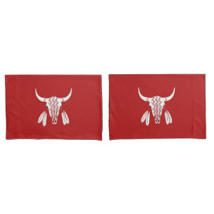 Red Ghost Dance Buffalo paire de taies d'oreillers
