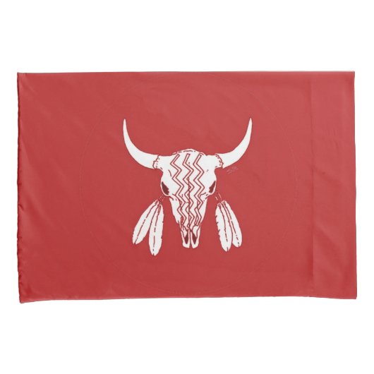 Red Ghost Dance Buffalo paire de taies d'oreillers (devant-Droit)