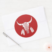 Red Ghost Dance Buffalo rond gros autocollants (Enveloppe)