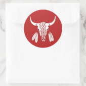 Red Ghost Dance Buffalo rond gros autocollants (Sac)
