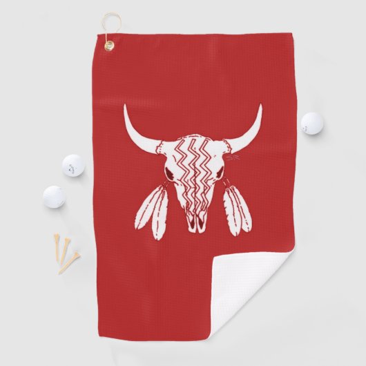 Red Ghost Dance Buffalo serviette de golf (En situation)