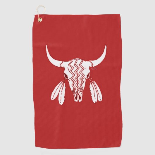 Red Ghost Dance Buffalo serviette de golf (Devant)