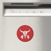 Red Ghost Dance Buffalo standaard ronde magneet (Insitu (Vaatwasser))