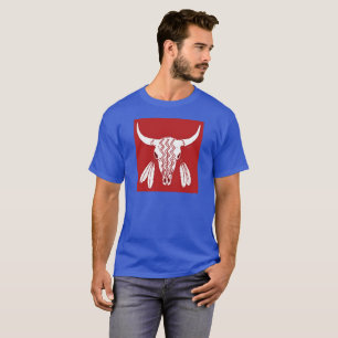 Red Ghost Dance Buffalo t-shirt bleu carré