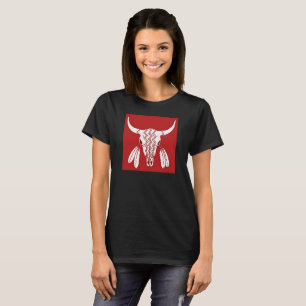 Red Ghost Dance Buffalo vrouwen zwart T-shirt
