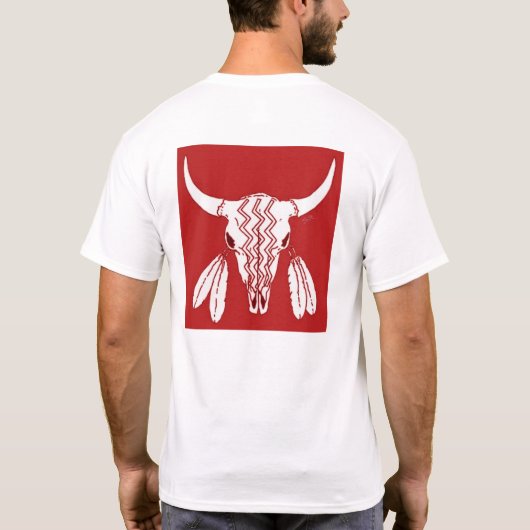 Red Ghost Dance Buffalo wit T-shirt terug (Achterkant)