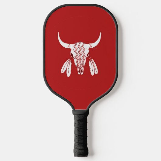 Red Ghost Dance Buffalo zwarte pickleball peddel Paddle (Voorkant)