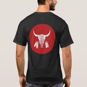 Red Ghost Dance Buffalo zwarte t-shirtcirkel achte T-shirt
