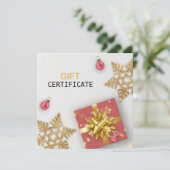 Red Gift Gold Snowflakes Christmas Balls Carte cad (Debout devant)